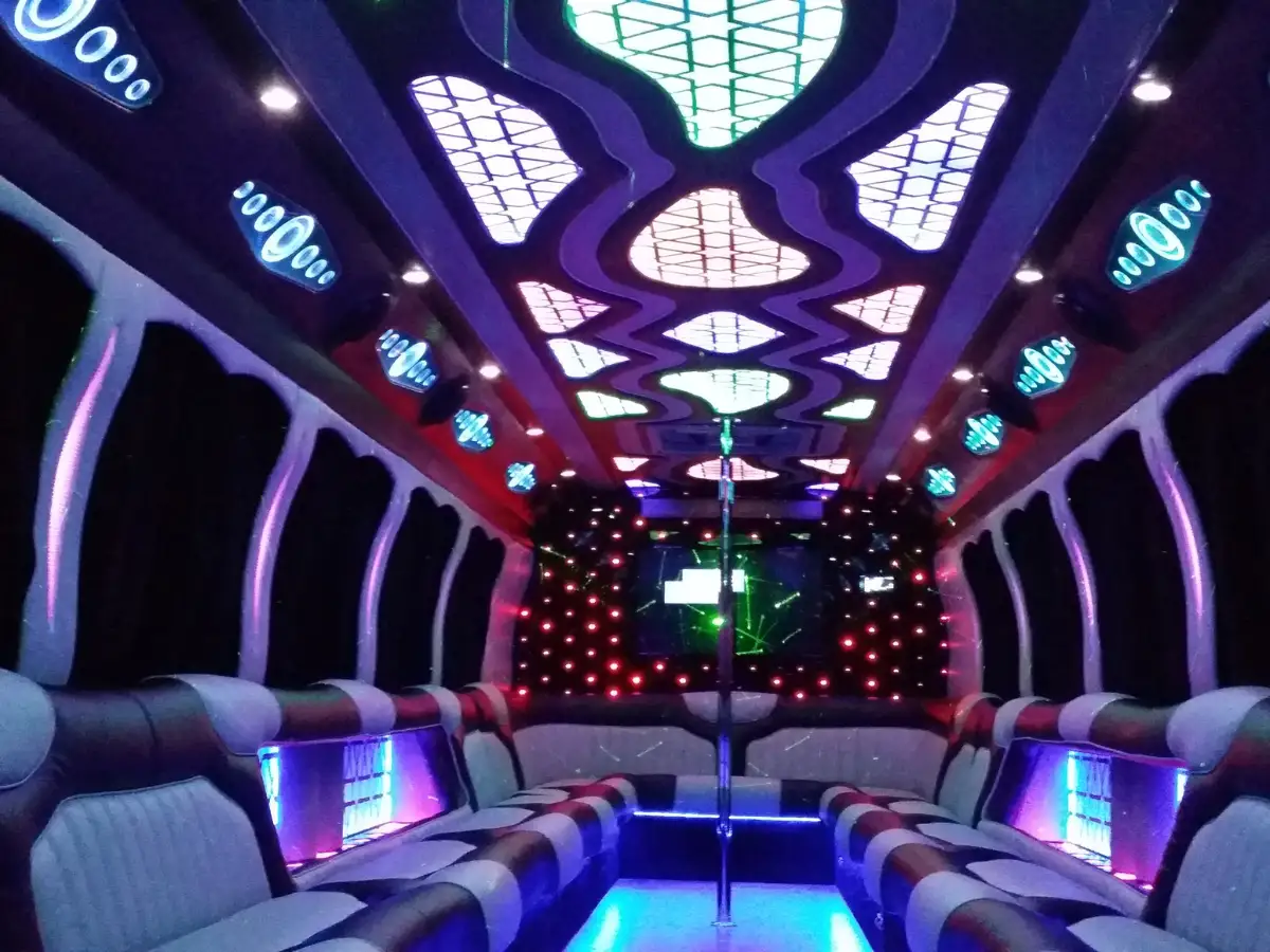 28 passengers party bus interior